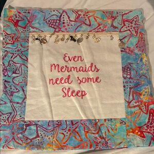 Mermaid Quote Decorative cushion  Cover - Turquoise & Pink